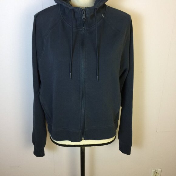 Old Navy Hoodie Jacket Sweatshirt Sz M Womans Navy Blue Dynamic Fleece Full Zip - Picture 6 of 11